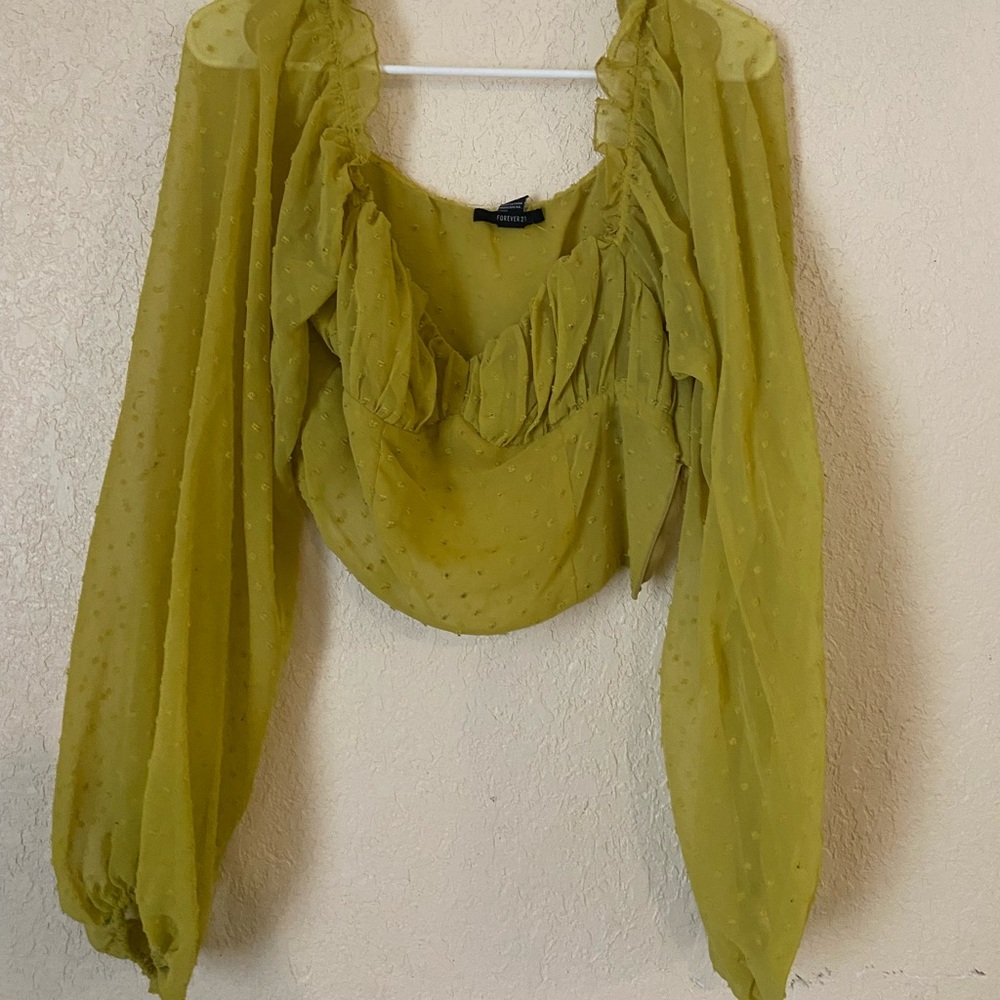 Elegant Sheer Yellow Blouse - Picture 1 of 2